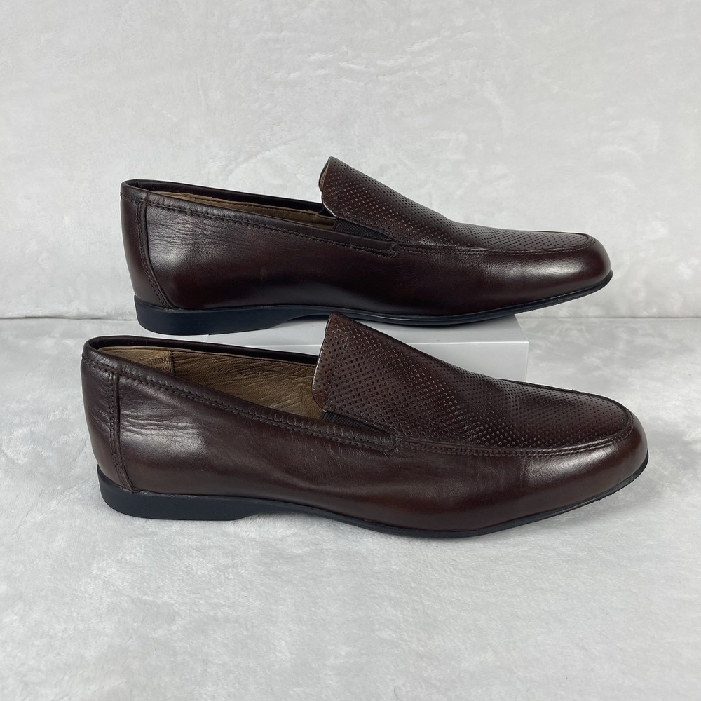 Chaussures Esteve Venetian Loafers Mens Size 41 (8) Brown Leather Slip-On Casual